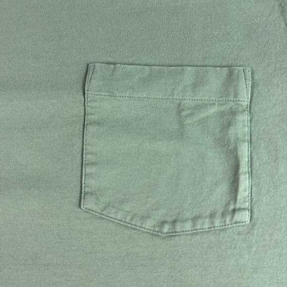 Uniqlo Shirt Men's Large Green Faded Pocket Short Sleeve Tee - Picture 2 of 10